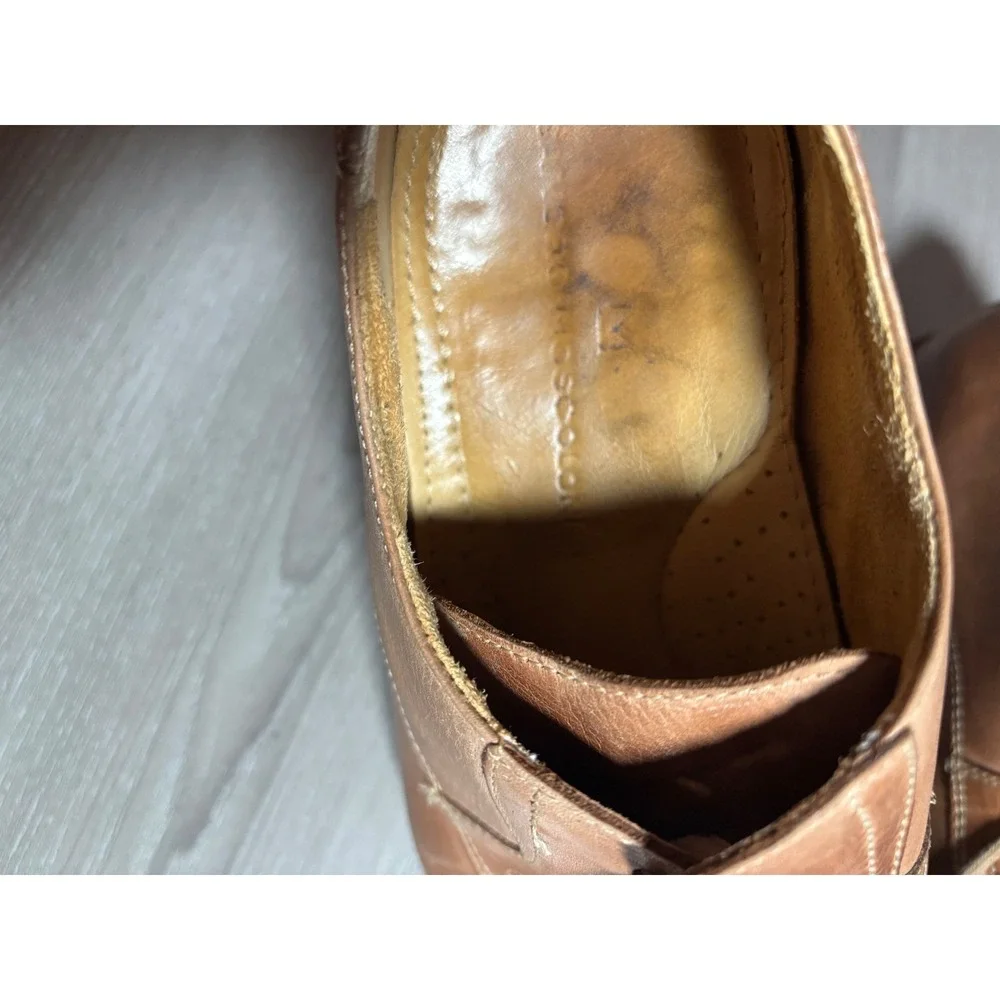 Sandro Moscoloni Mens 11M Tan‎ Leather Cap Toe Oxford Dress Shoes Lace Up Brown